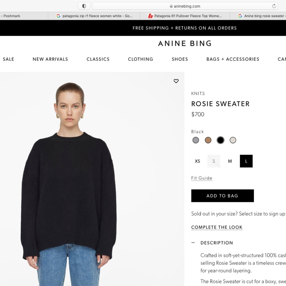 Anine Bing Rosie Cashmere Sweater